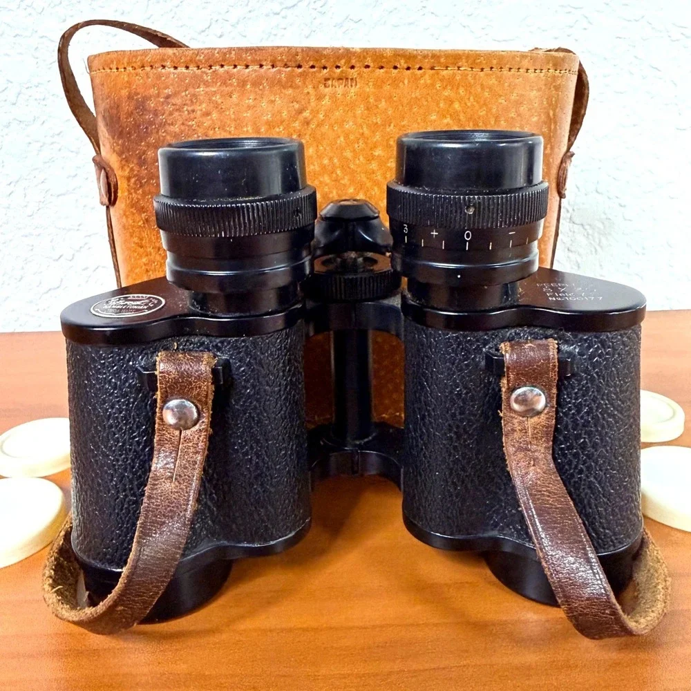 Vintage Hambletonian Peerless 8x30 Binoculars Japan Coated Optics Leather Case